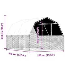 Cages pour chiens 2 pcs toit et porte argenté acier galvanisé