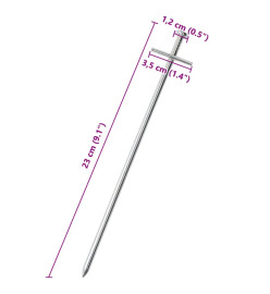 Piquets de tente 24 pcs 23 cm Ø6 mm acier galvanisé