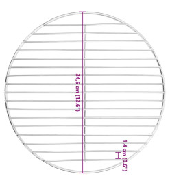 Grille de barbecue ronde Ø34,5 cm acier inoxydable 304