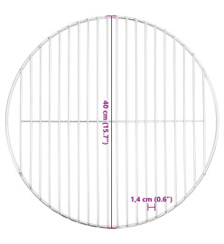 Grille de barbecue ronde Ø40 cm acier inoxydable 304