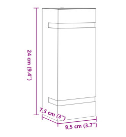 Appliques murales d'extérieur 2 pcs noir acier inoxydable