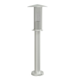 Lampadaire d'extérieur argenté 60 cm acier inoxydable