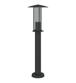 Lampadaires d'extérieur 3 pcs noir 60 cm acier inoxydable