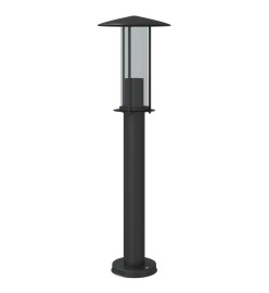 Lampadaires d'extérieur 3 pcs noir 60 cm acier inoxydable