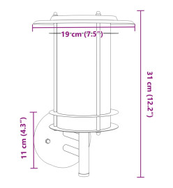 Appliques murales d'extérieur 2pcs argenté acier inoxydable