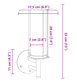 Appliques murales d'extérieur 2pcs argenté acier inoxydable