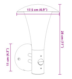 Appliques murales d'extérieur et capteurs 2pcs acier inoxydable