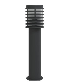 Lampadaire d'extérieur avec sortie noir 60 cm acier inoxydable