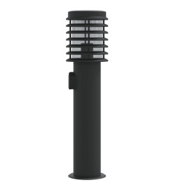 Lampadaire d'extérieur avec sortie noir 60 cm acier inoxydable