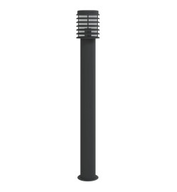 Lampadaire d'extérieur noir 110 cm acier inoxydable