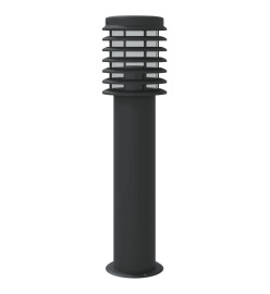 Lampadaire d'extérieur noir 60 cm acier inoxydable