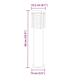 Lampadaire d'extérieur noir 60 cm acier inoxydable