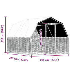 Cages à oiseaux 2pcs avec toit et porte argenté acier galvanisé