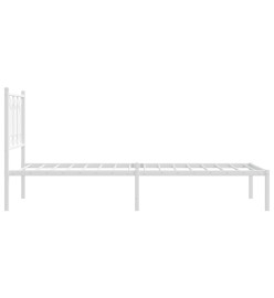Cadre de lit métal avec tête de lit blanc 80x200 cm