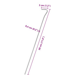 Piquets de tente 50 pcs 30 cm Ø4 mm acier galvanisé