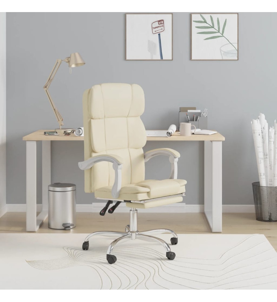 Fauteuil inclinable de bureau Crème Similicuir