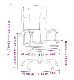 Fauteuil inclinable de bureau Crème Similicuir