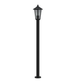 Lampadaires d'extérieur 3 pcs noir 120 cm acier inoxydable