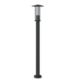 Lampadaire d'extérieur noir 100 cm acier inoxydable