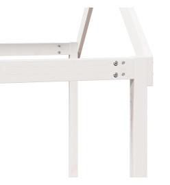 Lit superposé et échelle et toit blanc 90x200cm bois pin massif