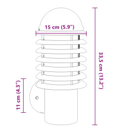 Applique murale d'extérieur noir acier inoxydable