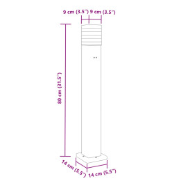 Lampadaire d'extérieur avec sortie noir 80 cm aluminium