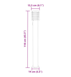 Lampadaires d'extérieur et sortie 3pcs argenté acier inoxydable