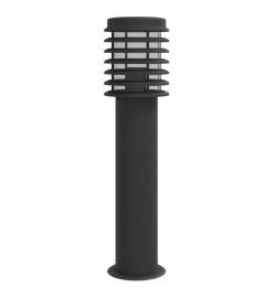 Lampadaires d'extérieur 3 pcs noir 60 cm acier inoxydable