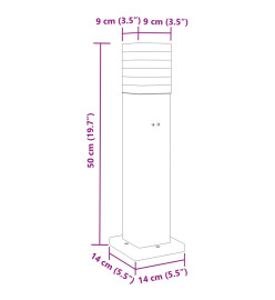 Lampadaire d'extérieur avec sortie noir 50 cm aluminium