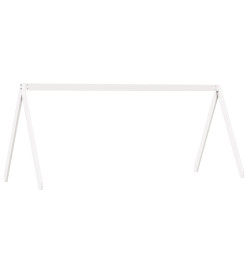 Lit superposé et échelle et toit blanc 90x200cm bois pin massif