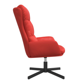 Chaise de relaxation avec repose-pied Rouge Similicuir