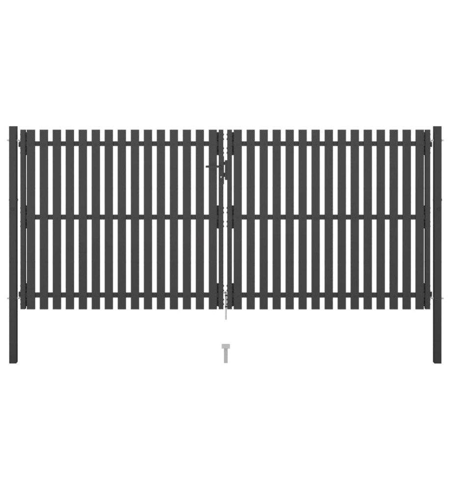 Portail de clôture de jardin Acier 4x2 m Anthracite