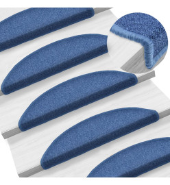 Tapis d'escalier 10 pcs 56x17x3 cm Bleu