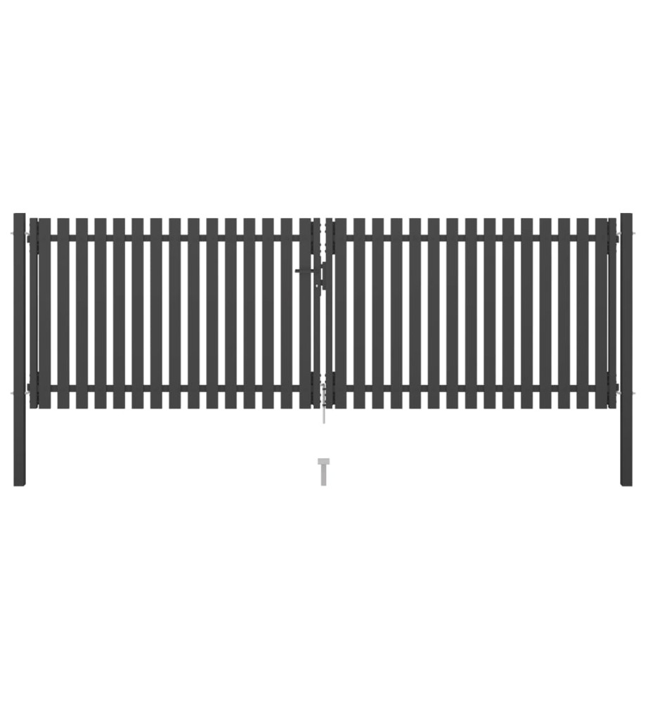 Portail de clôture de jardin Acier 4x1,5 m Anthracite