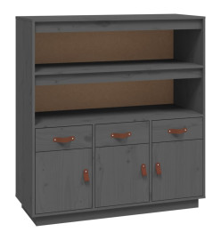 Buffet haut Gris 100x40x108,5 cm Bois massif de pin