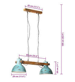 Lampe suspendue 25 W bleu délavé 85x28x109 cm E27