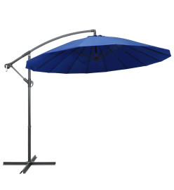 Parasol suspendu Bleu 3 m Mât en aluminium