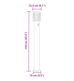 Lampadaires d'extérieur et capteurs 3 pcs noir acier inoxydable