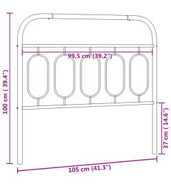 Tête de lit métal blanc 100 cm