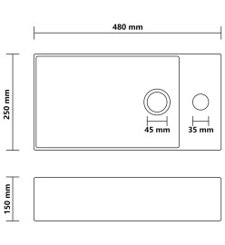 Lavabo de salle de bain avec trop-plein Céramique Vert clair