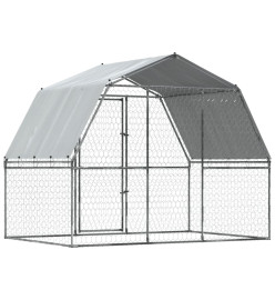 Cages pour chiens 2 pcs toit et porte argenté acier galvanisé