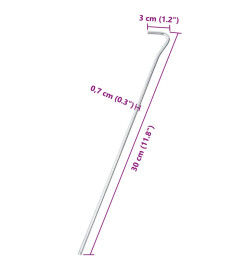 Piquets de tente 25 pcs 30 cm Ø7 mm acier galvanisé
