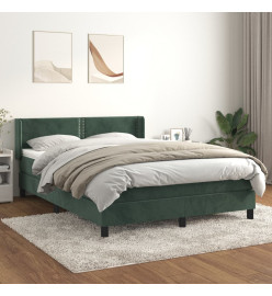 Sommier à lattes de lit et matelas Vert foncé 140x190cm Velours