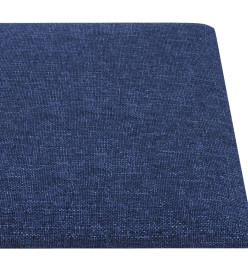 Panneaux muraux 12 pcs Bleu 90x15 cm Tissu 1,62 m²