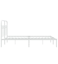Cadre de lit métal avec tête de lit blanc 140x190 cm