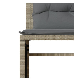 Salon de jardin 4 pcs avec coussins gris clair résine tressée