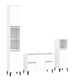 Ensemble de meubles salle de bain 3 pcs blanc bois d'ingénierie