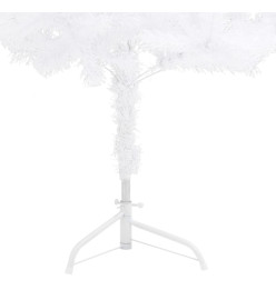 Arbre de Noël artificiel d'angle LED et boules Blanc 240 cm PVC