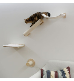 Kerbl Mur d'escalade pour chats Alps 52x14x33 cm Naturel et blanc