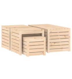 Ensemble de boîtes de jardin 4 pcs bois de pin massif